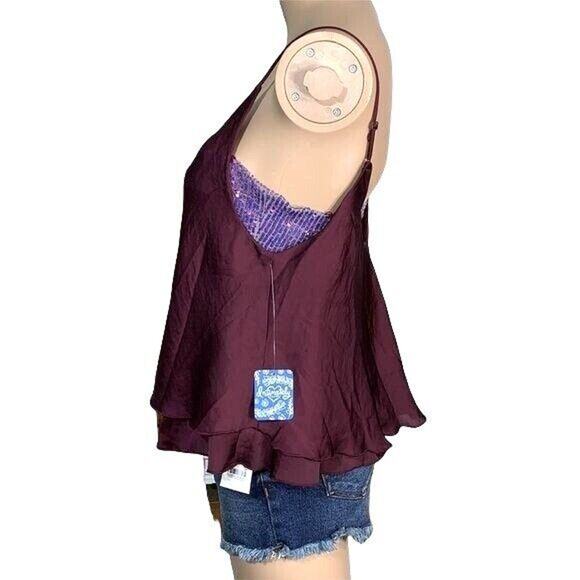 Free People Womens Camisole Tank Top Turn It On Sequin Vetiver Bloom Small - Picture 9 of 16